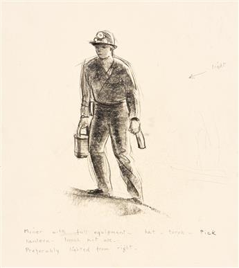 HARRY LEITH-ROSS Three conté crayon drawings.